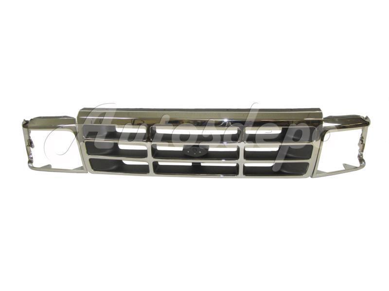Bundle For 92-96 FORD F150 F250 BRONCO GRILLE HEADLIGHT DOOR CHROME 3 PCS