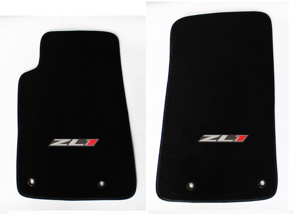 NEW BLACK Carpet Floor Mats 2010 - 2015 Camaro Embroidered ZL1 Logo - Pair