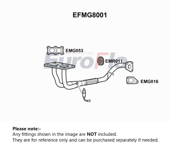 Exhaust Pipe fits MG MGF RD 1.6 Front 00 to 02 16K4F EuroFlo WCD106090 Quality