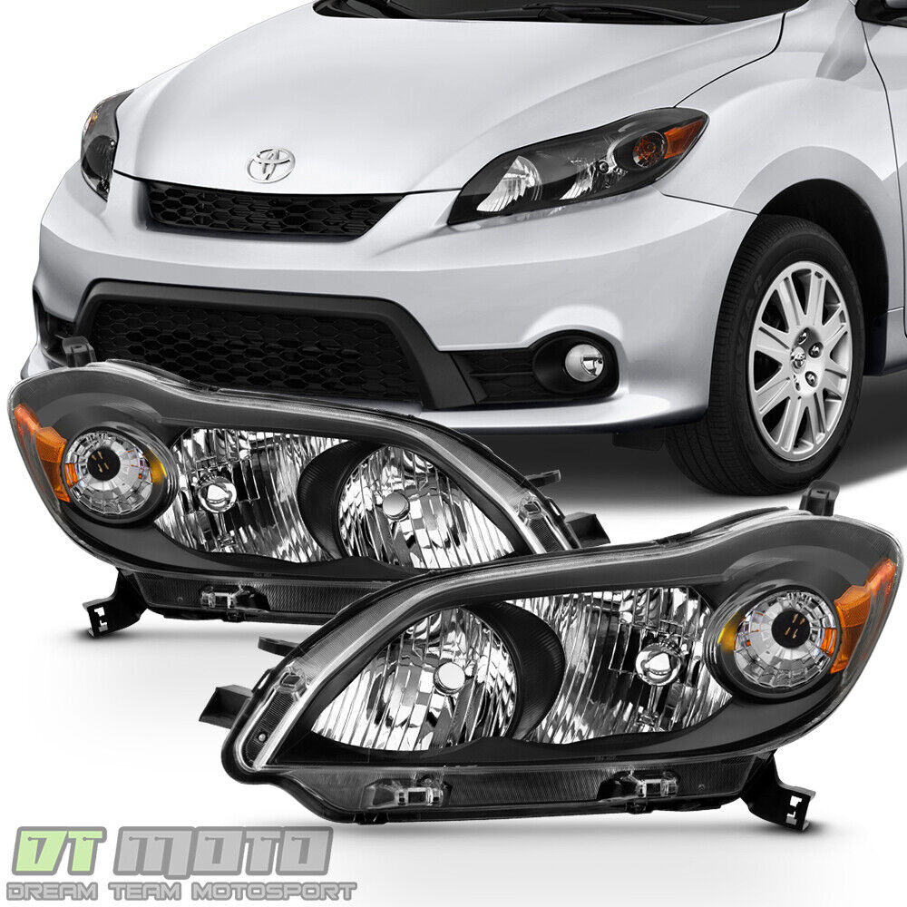 For 2009-2013 Toyota Matrix Black Headlights Headlamps Aftermarket Left+Right