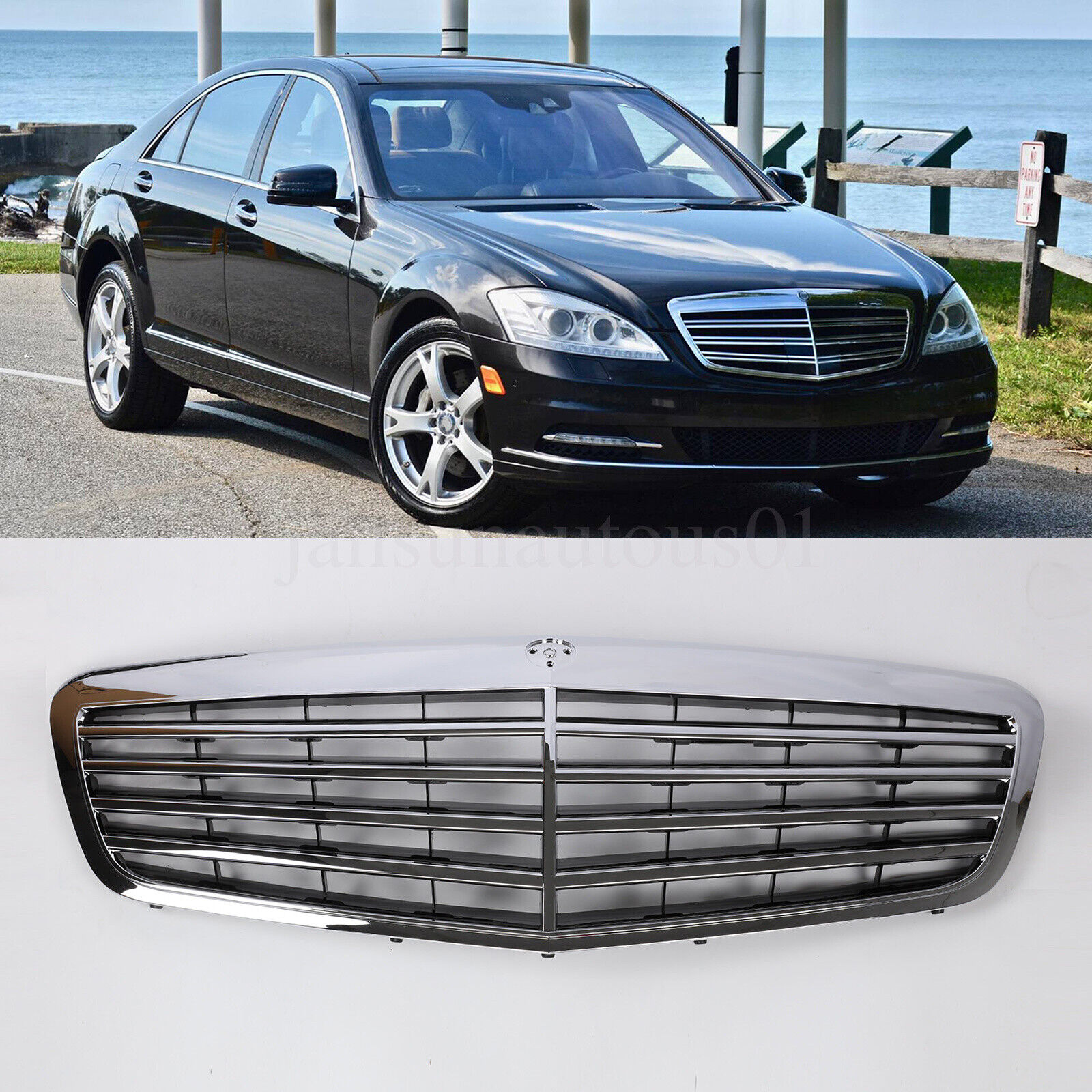 For 2010-13 Mercedes-Benz S-Class W221 Chrome Front Grille S550 S600 S65 S63 AMG