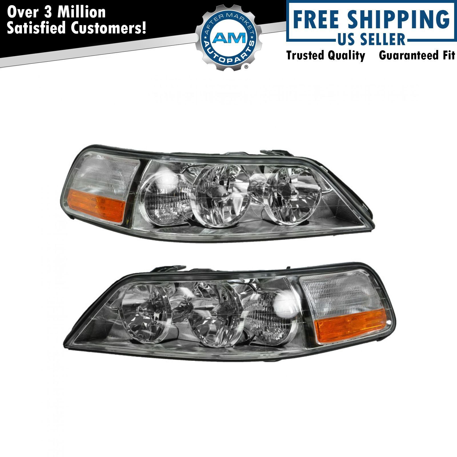 Headlight Set Left & Right For 2005-2011 Lincoln Town Car FO2502214 FO2503214