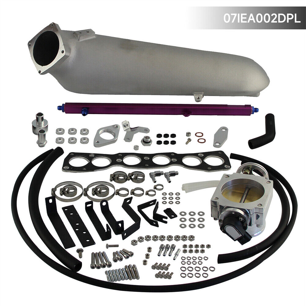 Intake Manifold+90MM Throttle Body w/TPS+Fuel Rail For Toyota Supra 2JZGTE JZA80