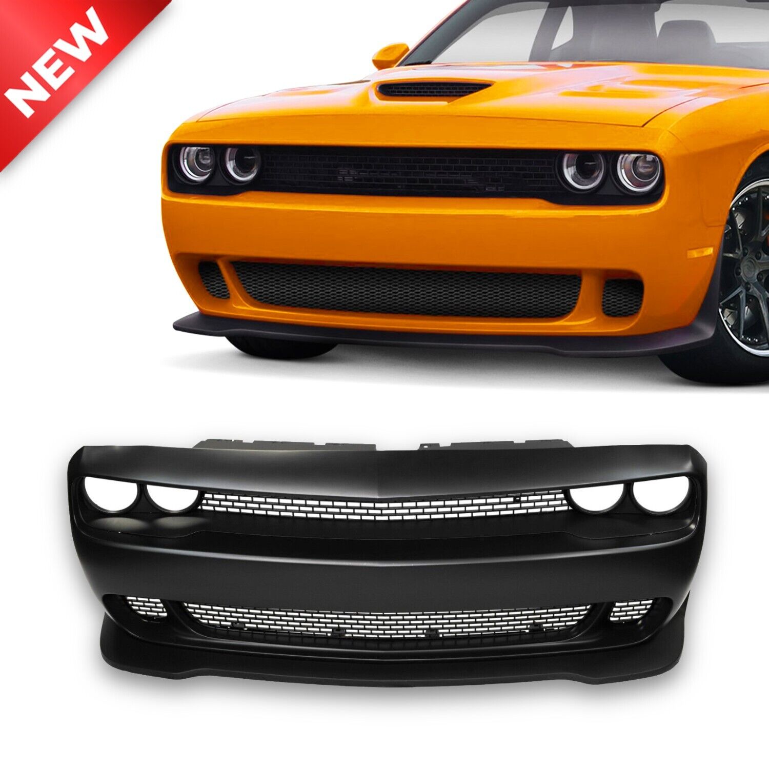 Dodge Challenger Hellcat style Front Bumper W/ LIP  (Fits 2015-2023)