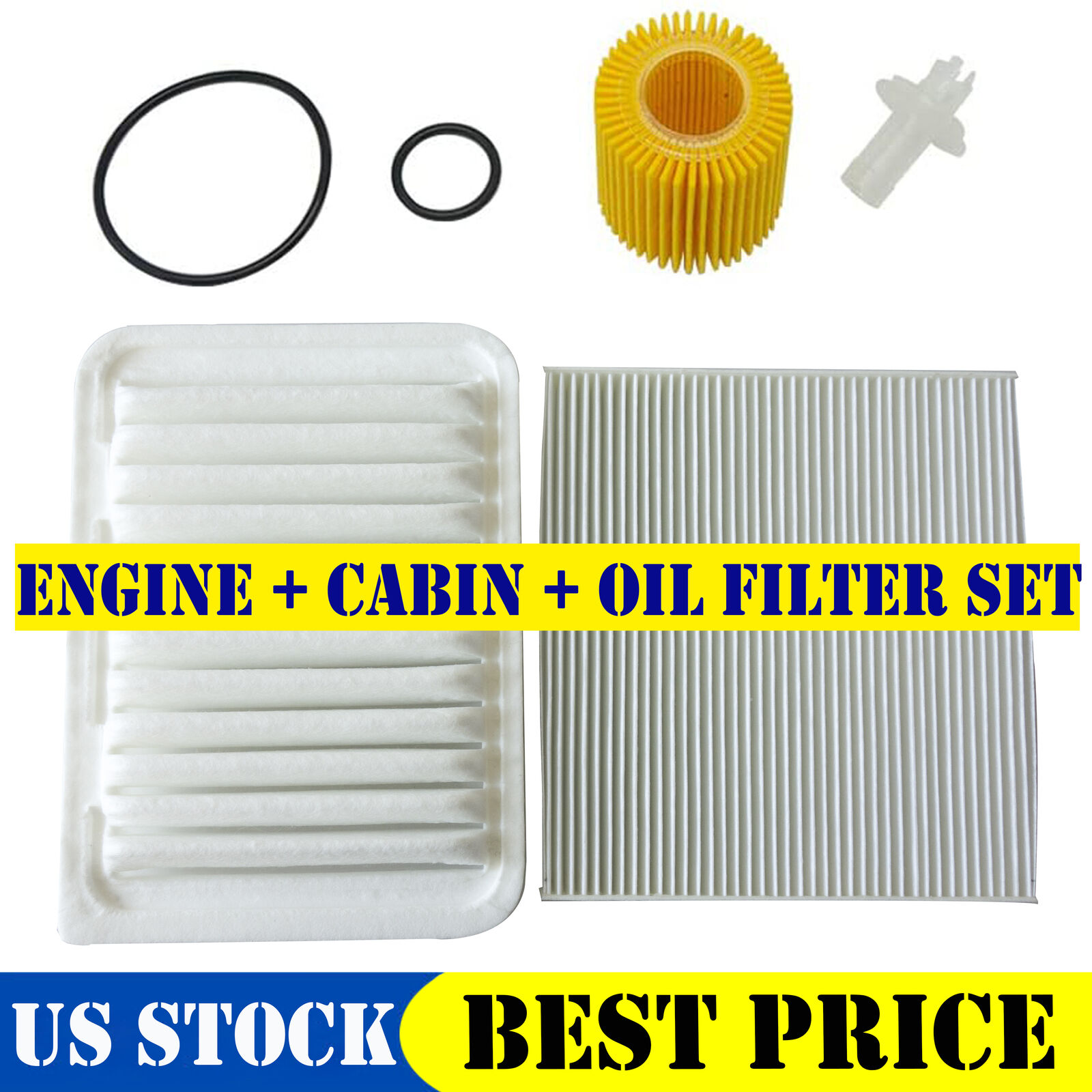 Cabin Air filter + Engine Air filter + Oil Filter for Corolla Matrix Yaris Vibe