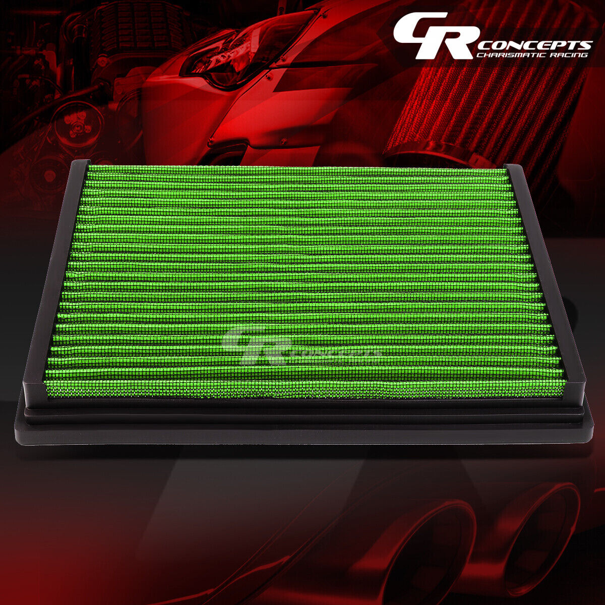 GREEN WASHABLE HIGH FLOW AIR FILTER PANEL FOR 96-04 AUDI A4/A6/S4/S6 VW PASSAT