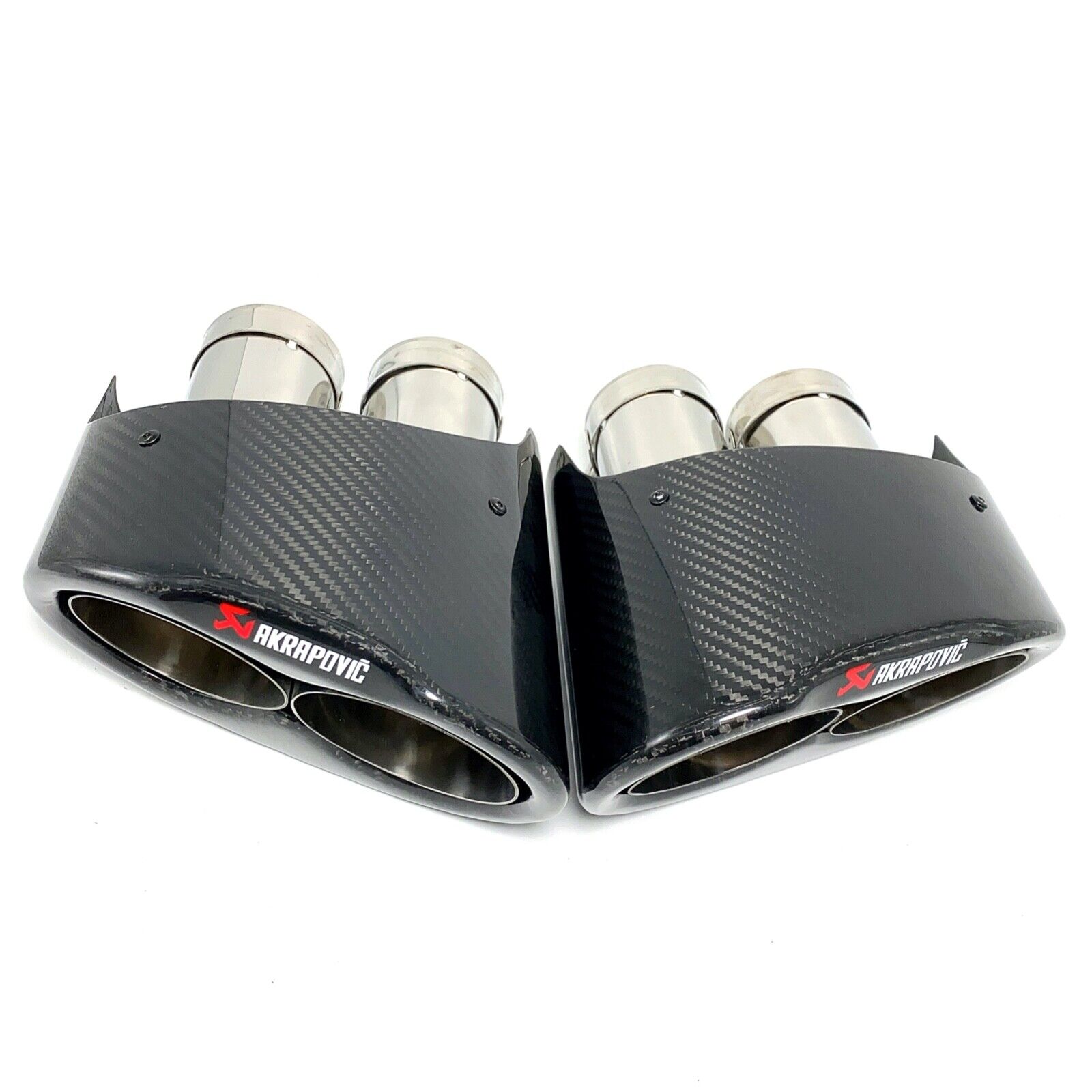 1 Pair Akrapovic Carbon Fiber Exhaust Tip For Audi RS3 RS4 RS5 RS6  A3 A4 A5 A6