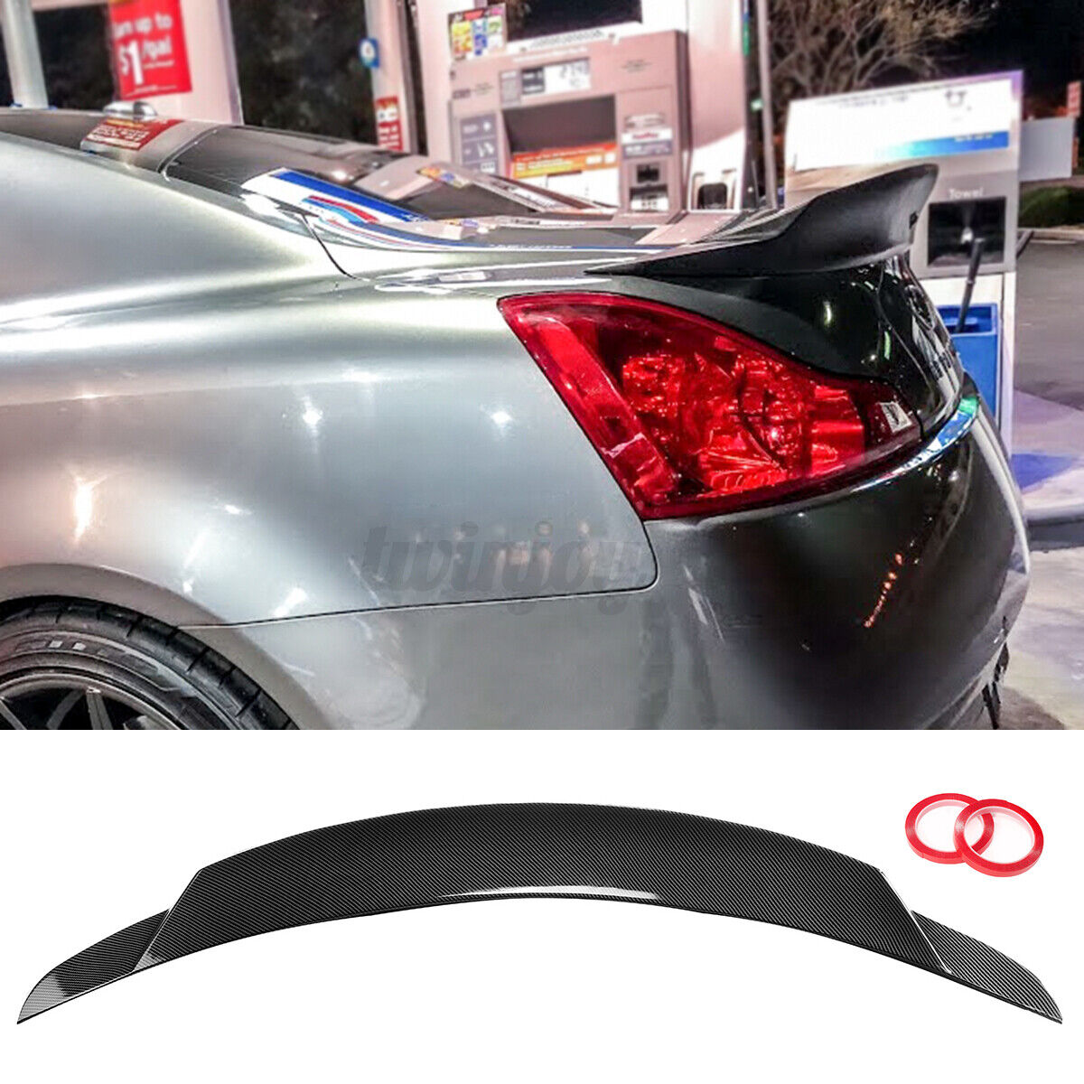 Carbon Fiber Style Rear Duck Bill Trunk Spoiler For INFINITI G37 Coupe 2Dr 08-13