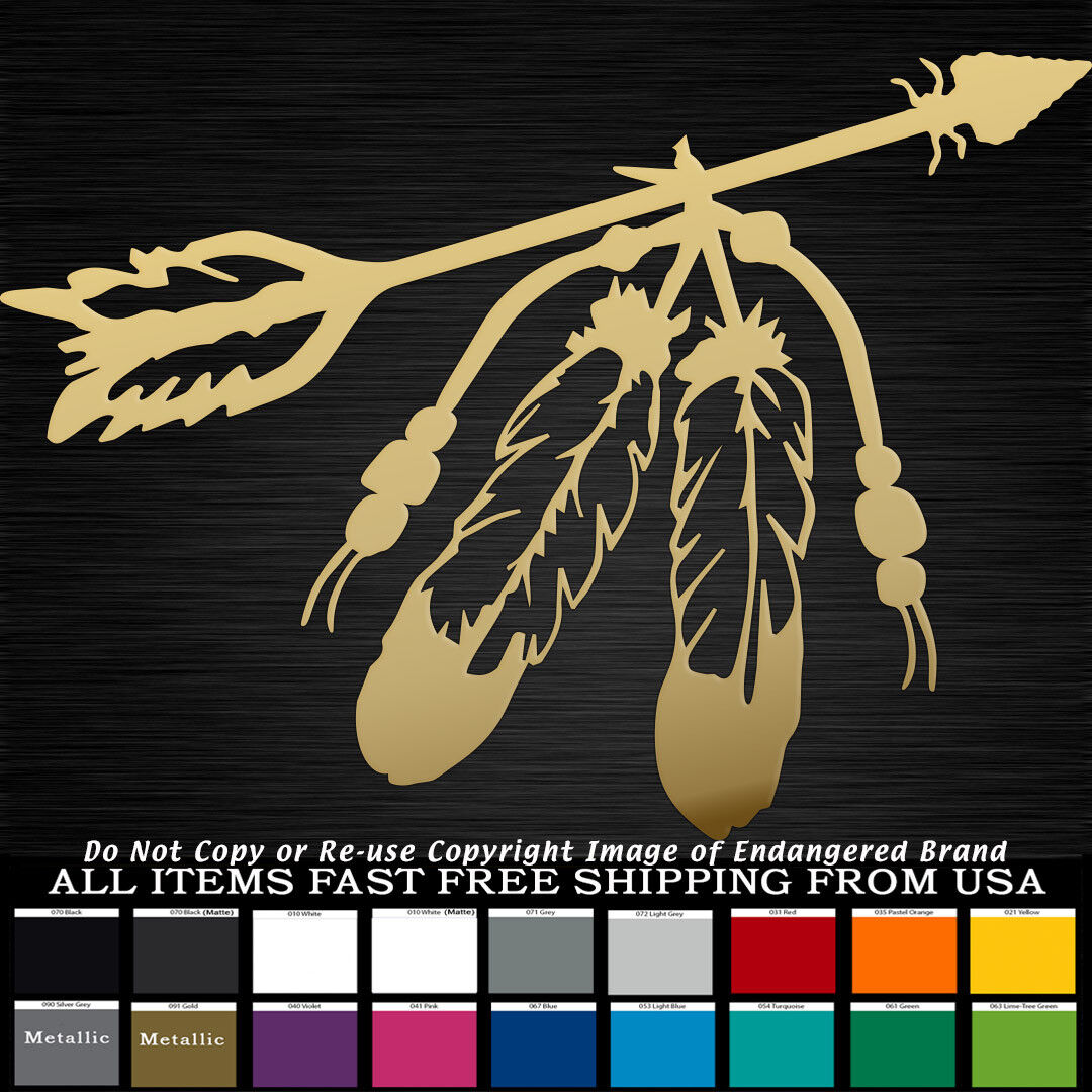 Two Feathers Native American Indian spirit Decal Sticker 