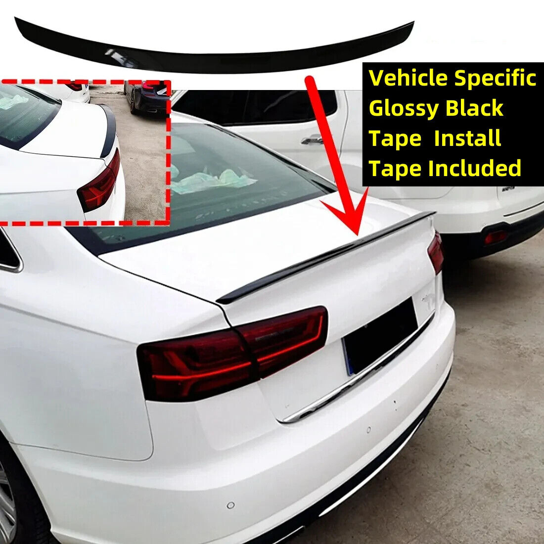 S6 Style Glossy Black Trunk Spoiler Wing Fits AUDI A6 / A6 Quattro C7 S6 2012-18