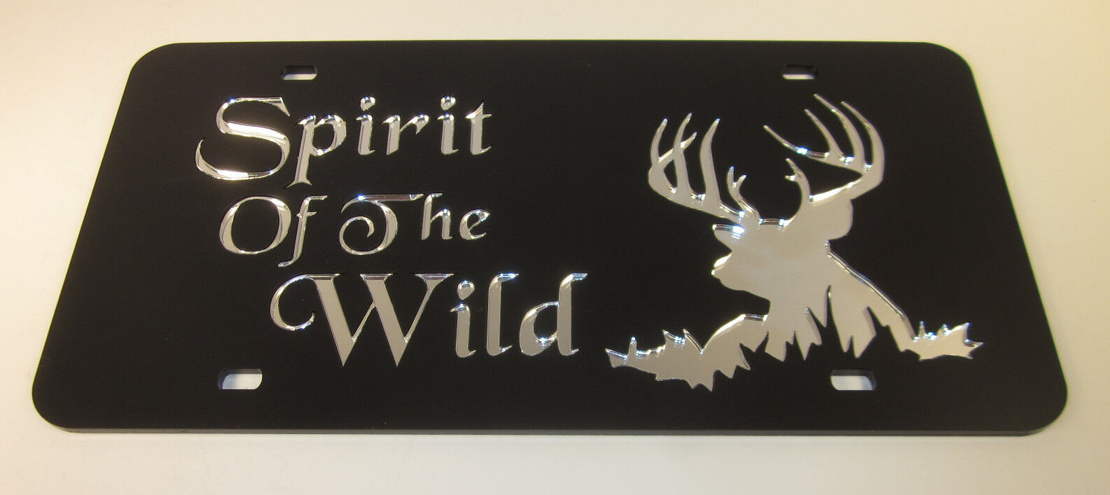 Spirit of the Wild Deerhead Design mirror license plate laser cut acrylic buck