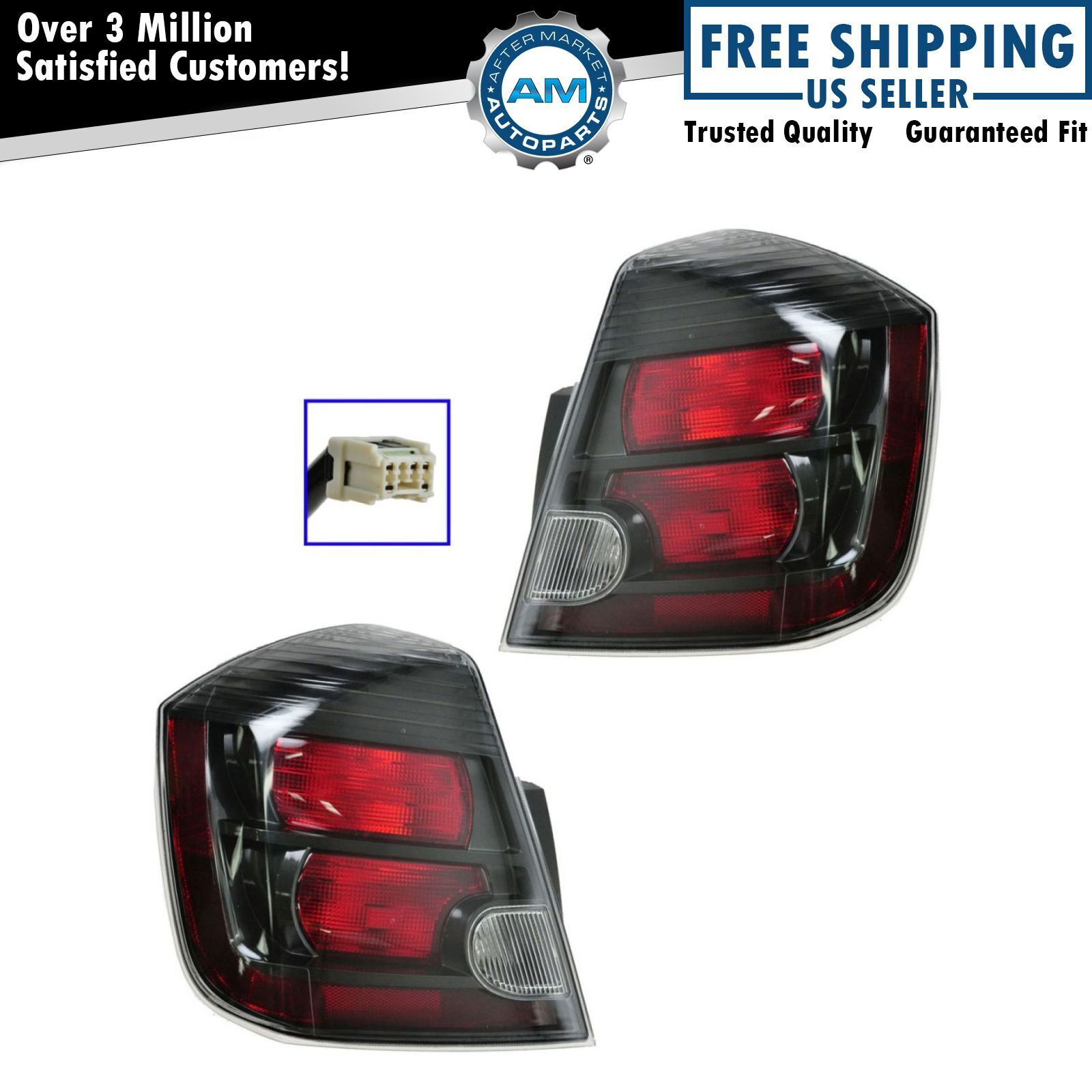 Tail Lights Taillamps Left & Right Pair Set For 2010-2012 Nissan Sentra
