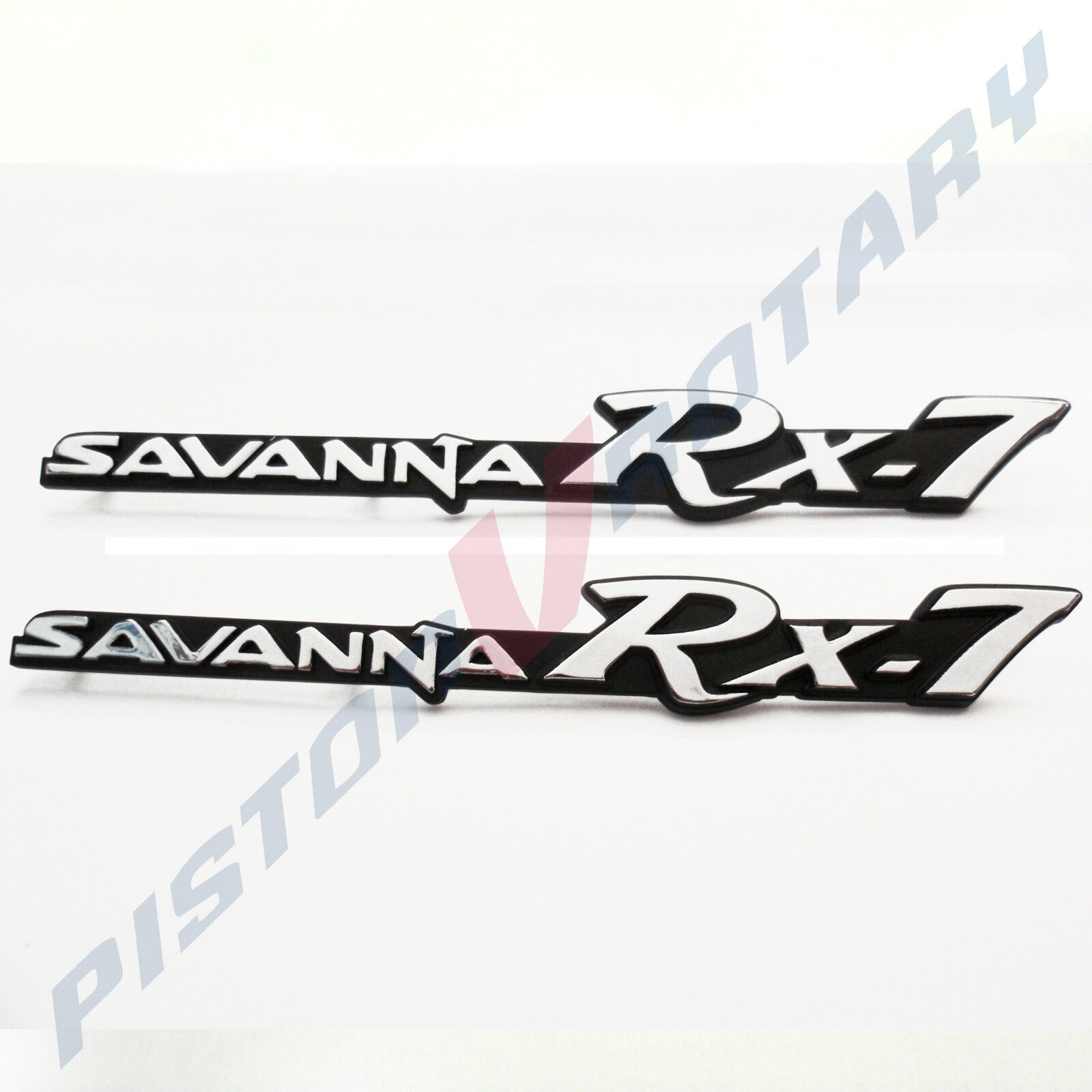 SAVANNA RX7 Guard Badges x2 CHROME New for RX3 RX-3 Rotary Series 1 2 3 RX-7