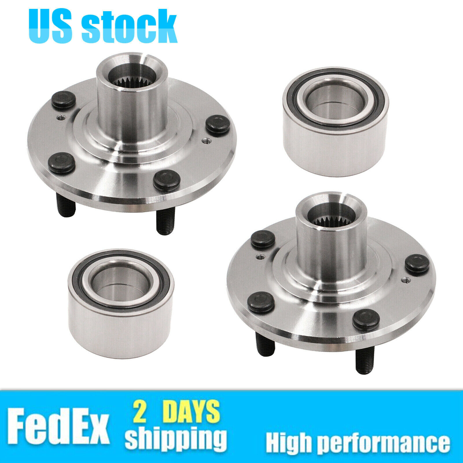 2PCS Front Wheel Hub & Bearing For 2003-2009 Element Dx & EX 2.4L  In. l4 