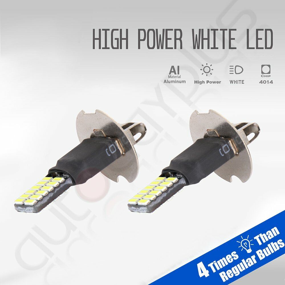 H3 CREE LED Fog Light Bulbs Conversion Kit Super Bright Canbus 6000K White 55W