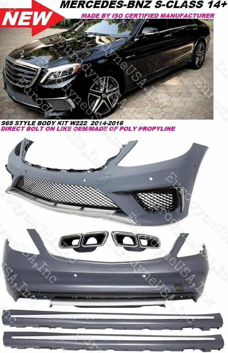 W222 S63 S65 Amg Style S Class Front Rear Bumper Diffuser Side Skirt Tips S550