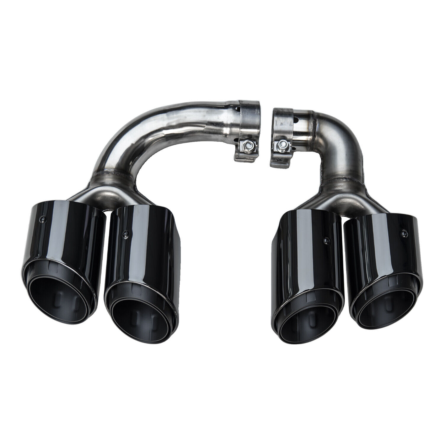 Black Exhaust Tips Muffler Tail Pipes Fit For Porsche Cayenne E-Hybrid 2019-2024