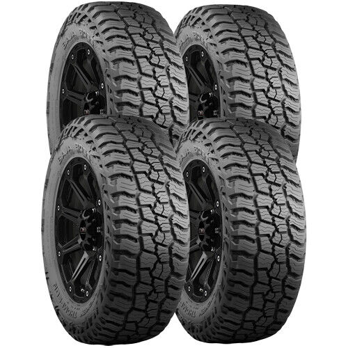 (QTY 4) 265/70R17 Mickey Thompson Baja Boss A/T 116T XL Black Wall Tires
