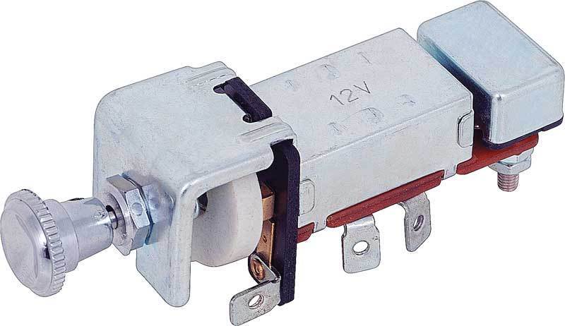 Universal Headlight Switch w/ Dash Light Dimmer 12 Volt  30 Amp 