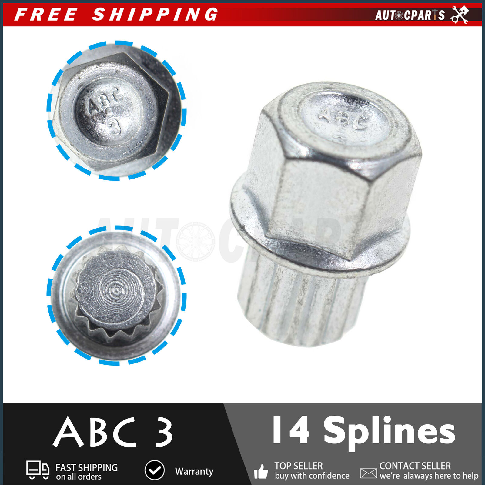 NEW ABC 3 = 14 splines(ABC 3/14 splines) Wheel Lock Key for VW Volkswagen Audi