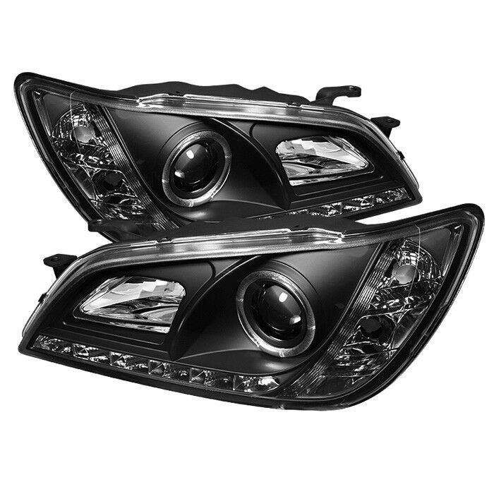 Fit Lexus 01-05 IS300 Black DRL Halo LED Projector Headlights Factory HID Model