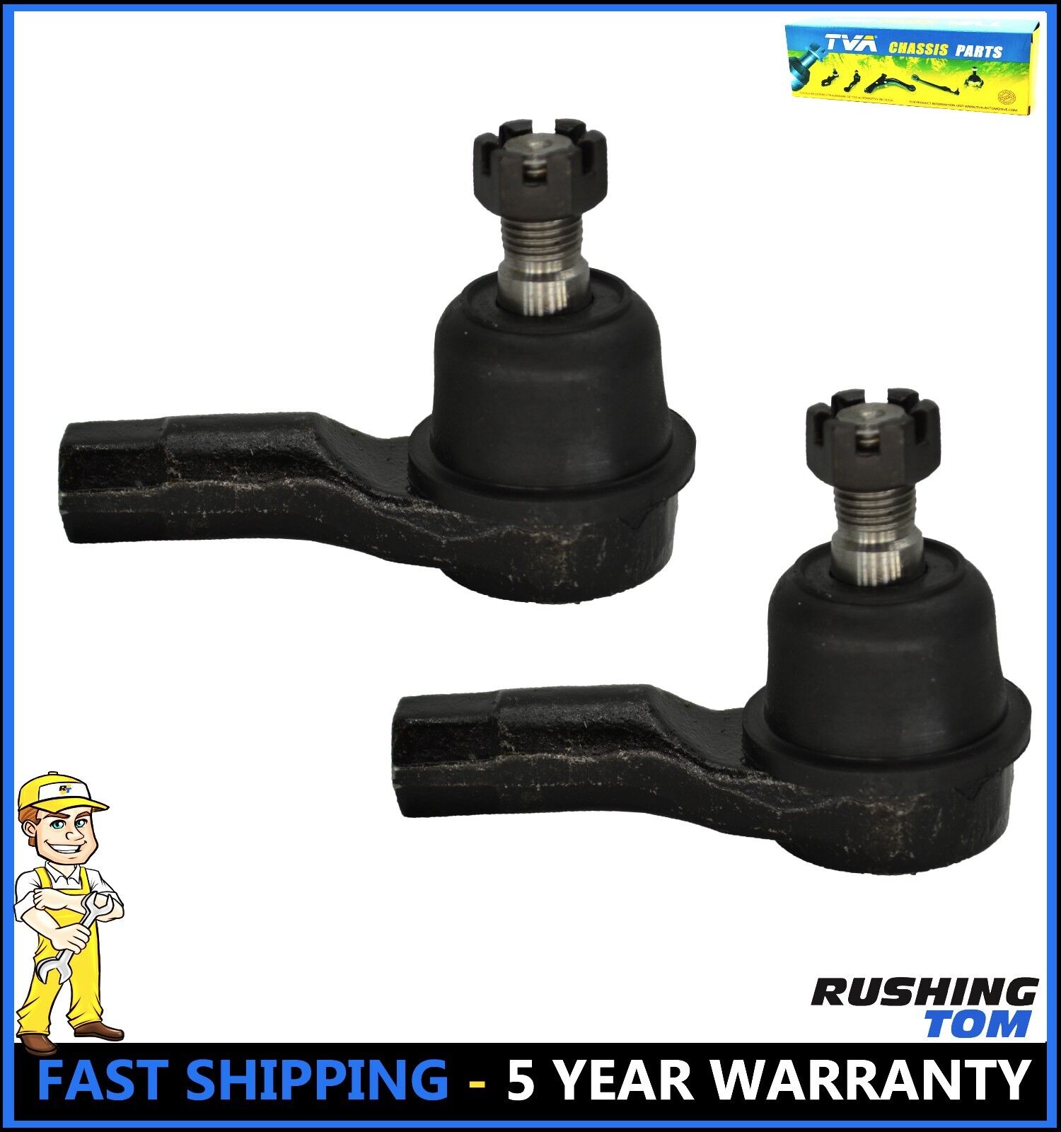 Fits Kia Rio Ford Aspire (2) Front Outer Tie Rod End Left & Right