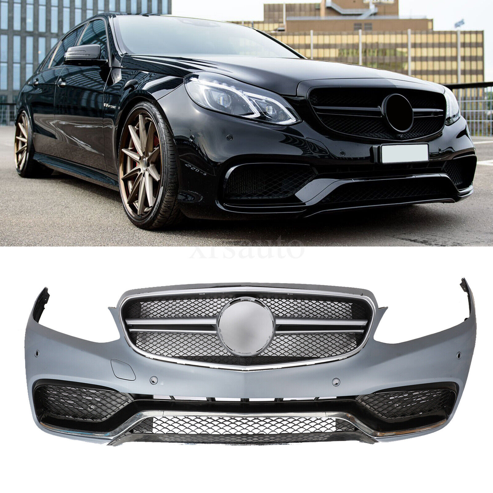 E63 AMG Style Front Bumper Kit W/Grille W/PDC For Mercedes E-Class W212 E350