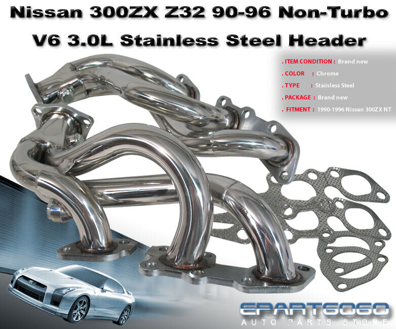 For 90-96 Nissan 300ZX Z32 Fairlady Z N/A Non-Turbo Stainless Exhaust Header Kit