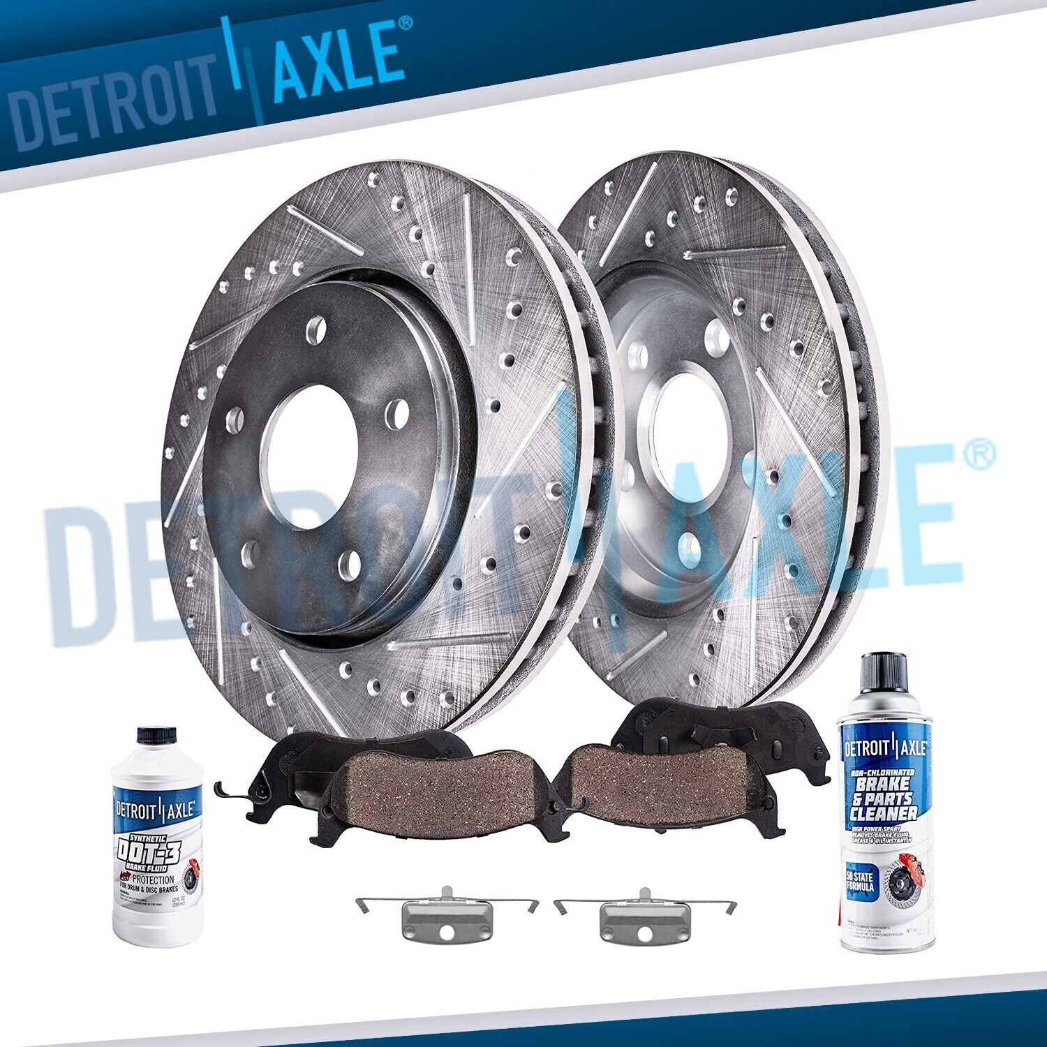 Front Drilled Brake Rotors + Ceramic Pads for 2004 2005-2007 BMW 530i 530xi E60