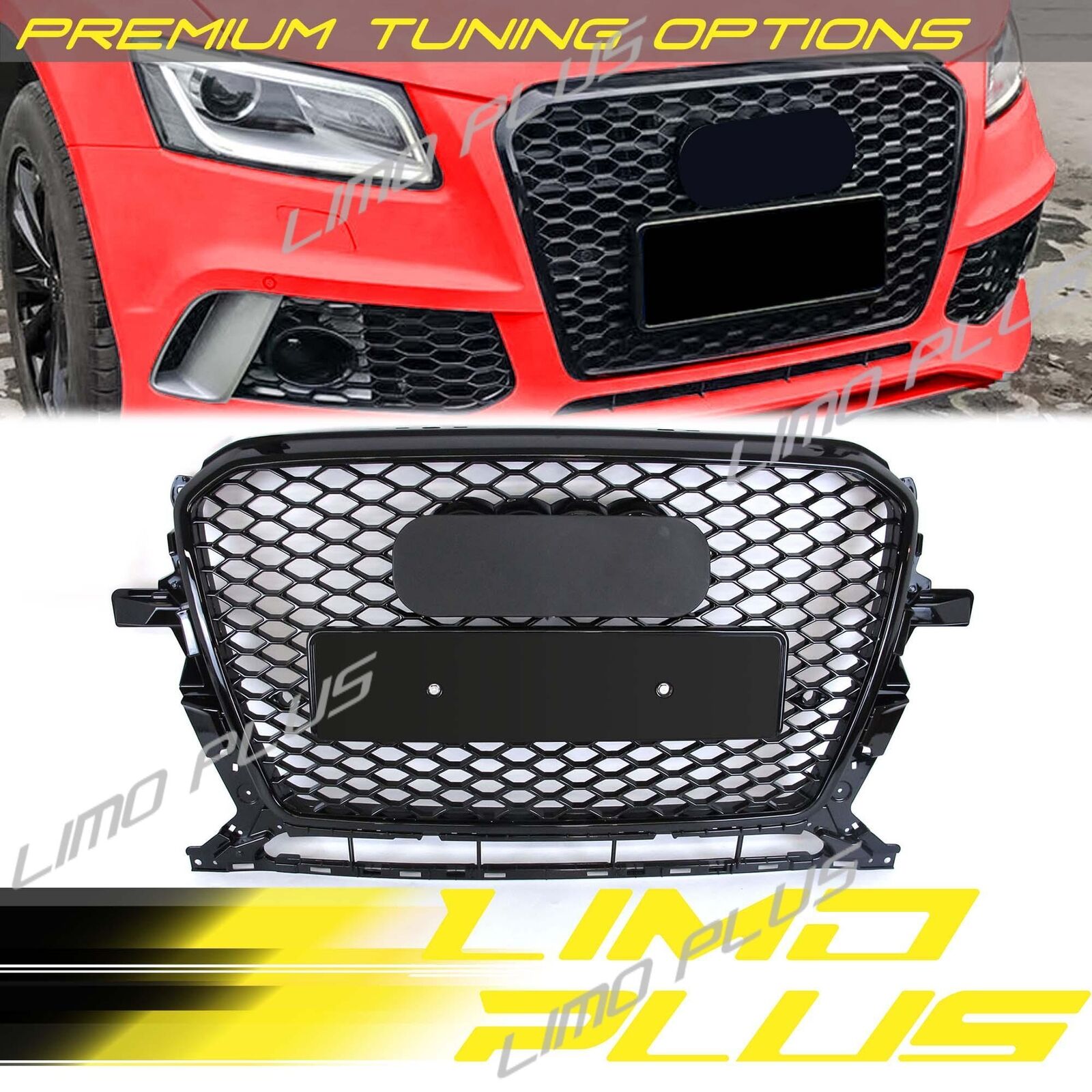 RSQ5 Style Glossy Black Front Grille Grill For Audi Q5 2013-2017 Non S-line