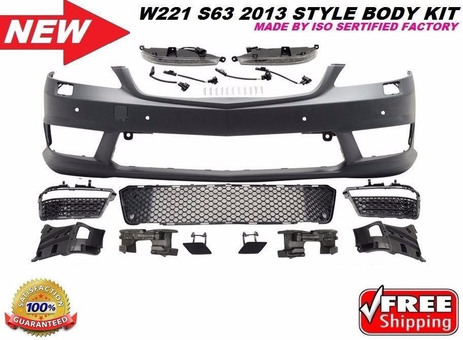 MB 2007-13 W221 S-Class S65 S63 Amg Style Front Bumper Cover Drl S550 S600 Pdc