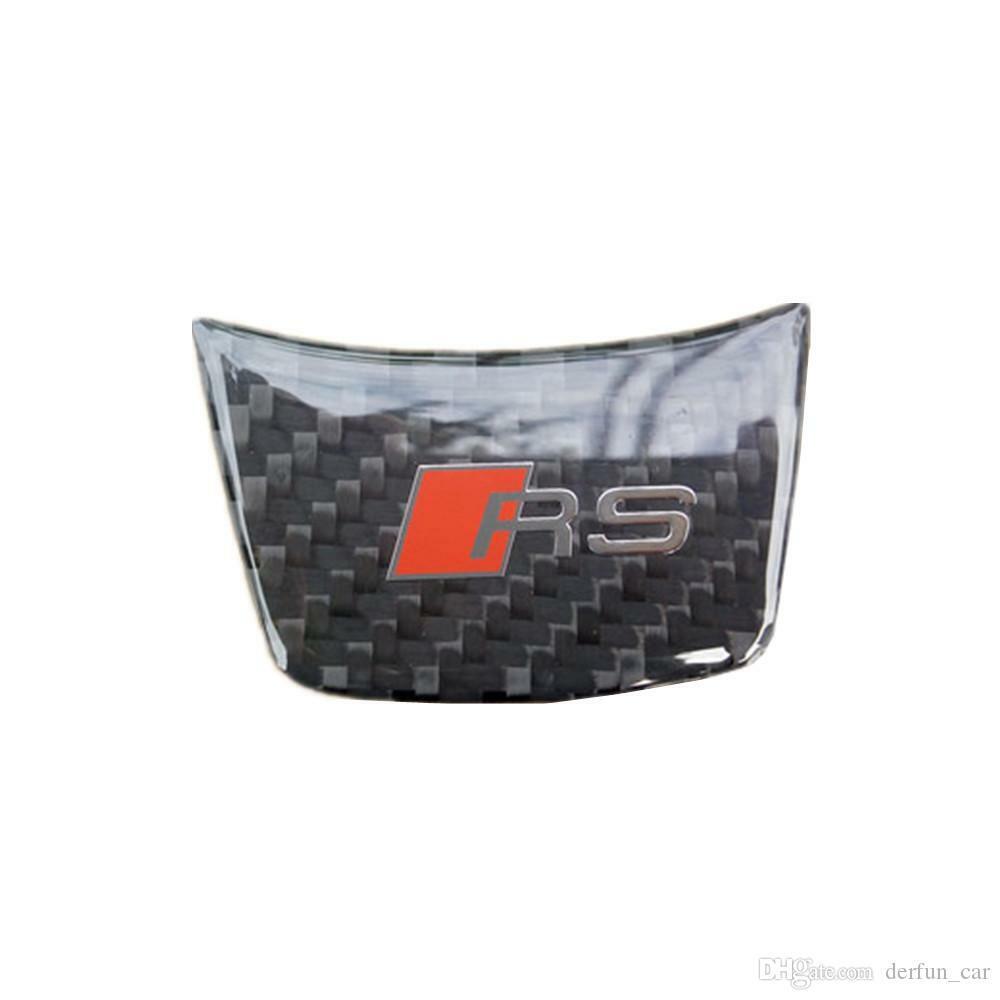 1x 3D Carbon Fiber Sticker Steering Wheel S line RS Emblem Badge for s3 s4 s5 rs