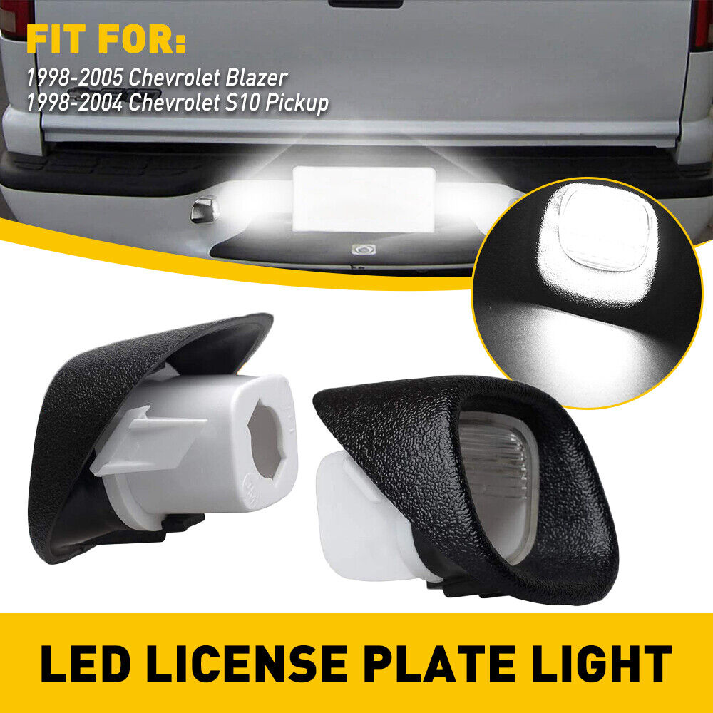 Pair LED License Plate Lights For 1998-05 Chevrolet Blazer S10 Pickup GMC Sonoma