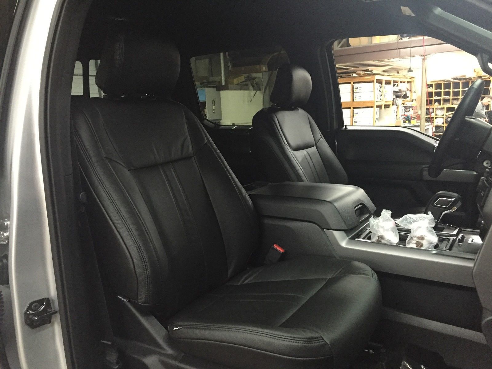 2015 2016 Ford F150 Super crew Black Katzkin leather seat cover set