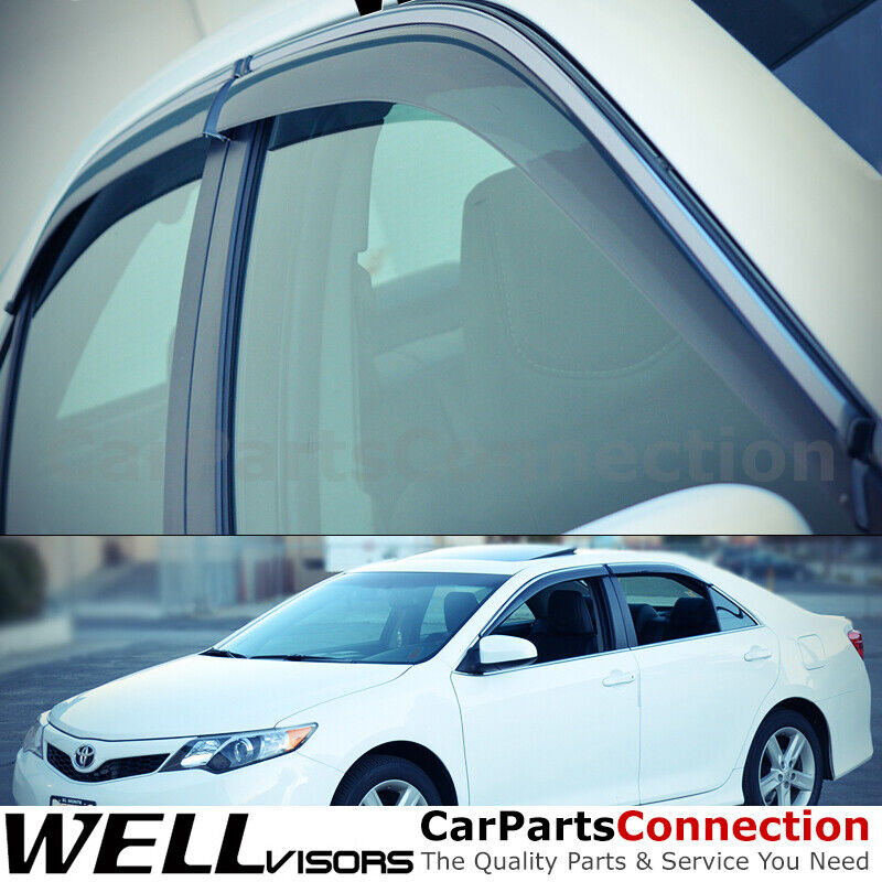 WellVisors Window Visors 12-14 For Toyota Camry Side Deflectors Chrome