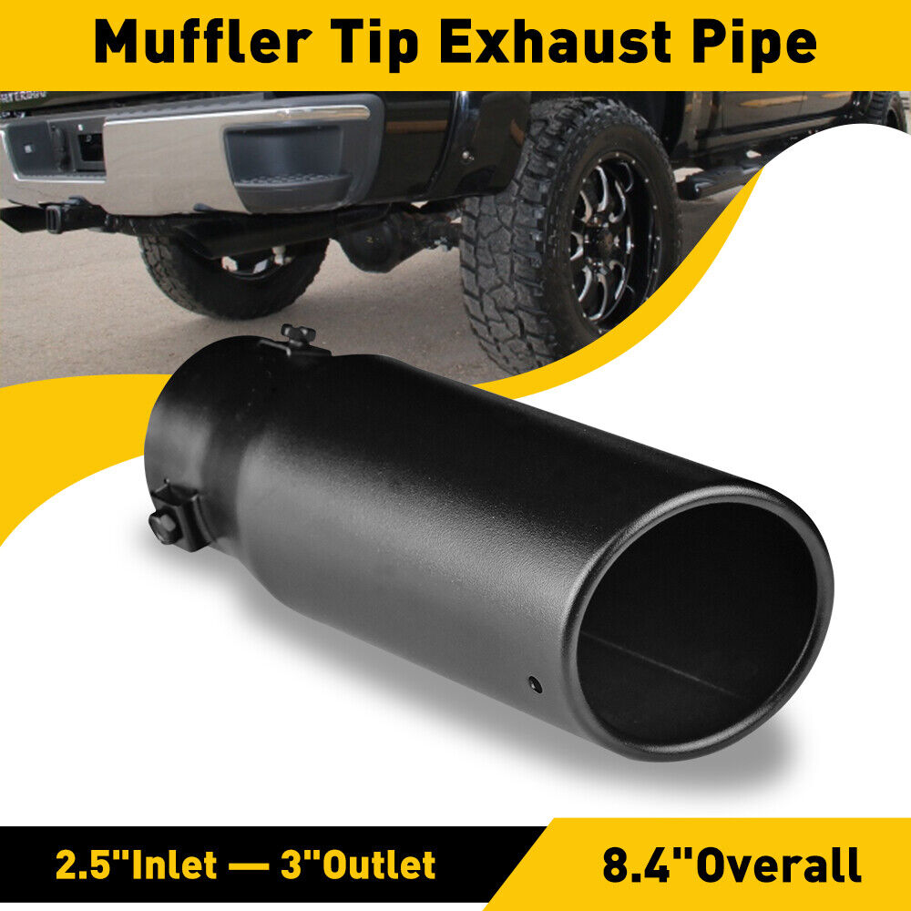 Car Exhaust Tip Muffler Tail Pipe Coating Stainless Steel Black Fit 1.4\