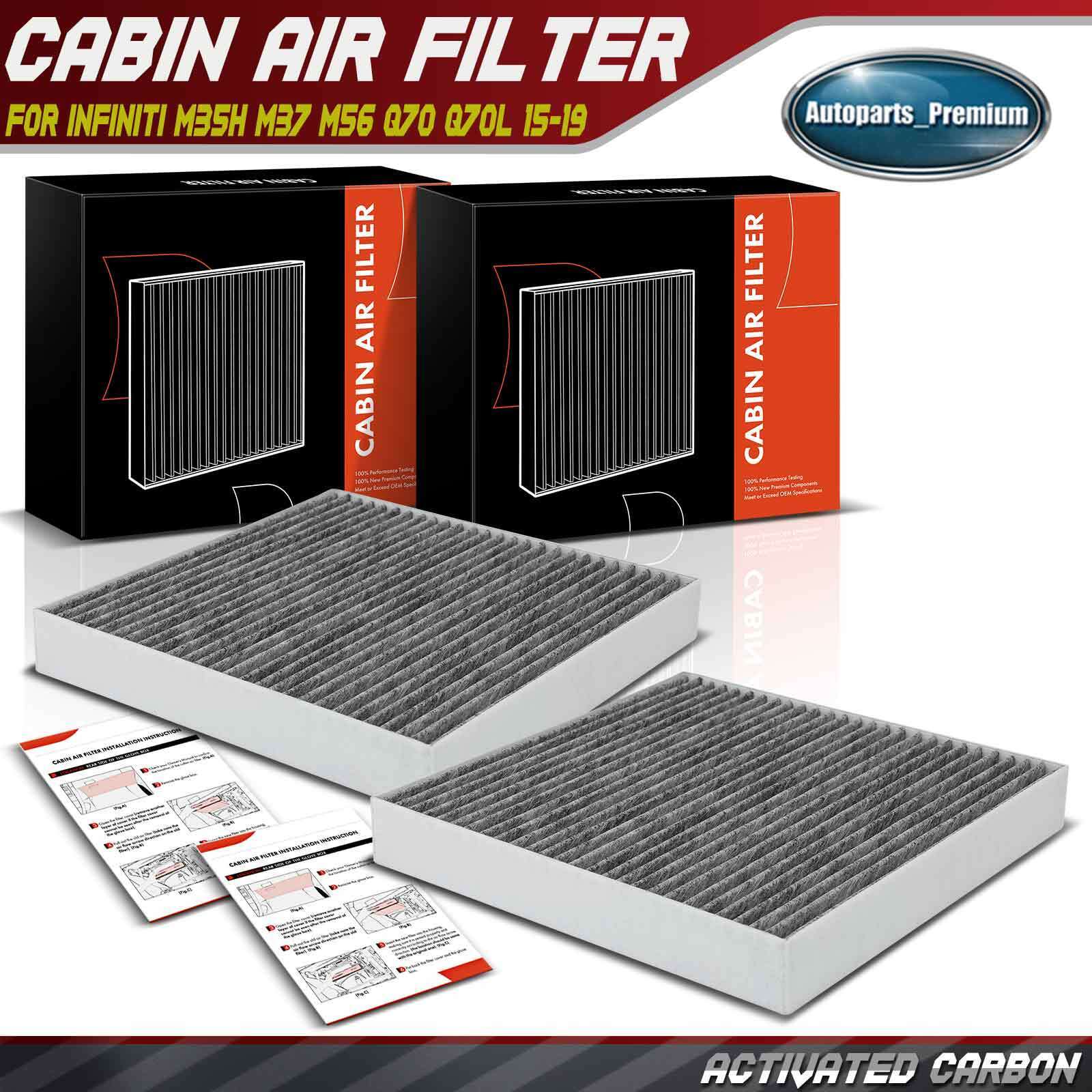 2xActivated Carbon Cabin Air Filter for INFINITI M35h M37 M56 Q70 Q70L 2015-2019