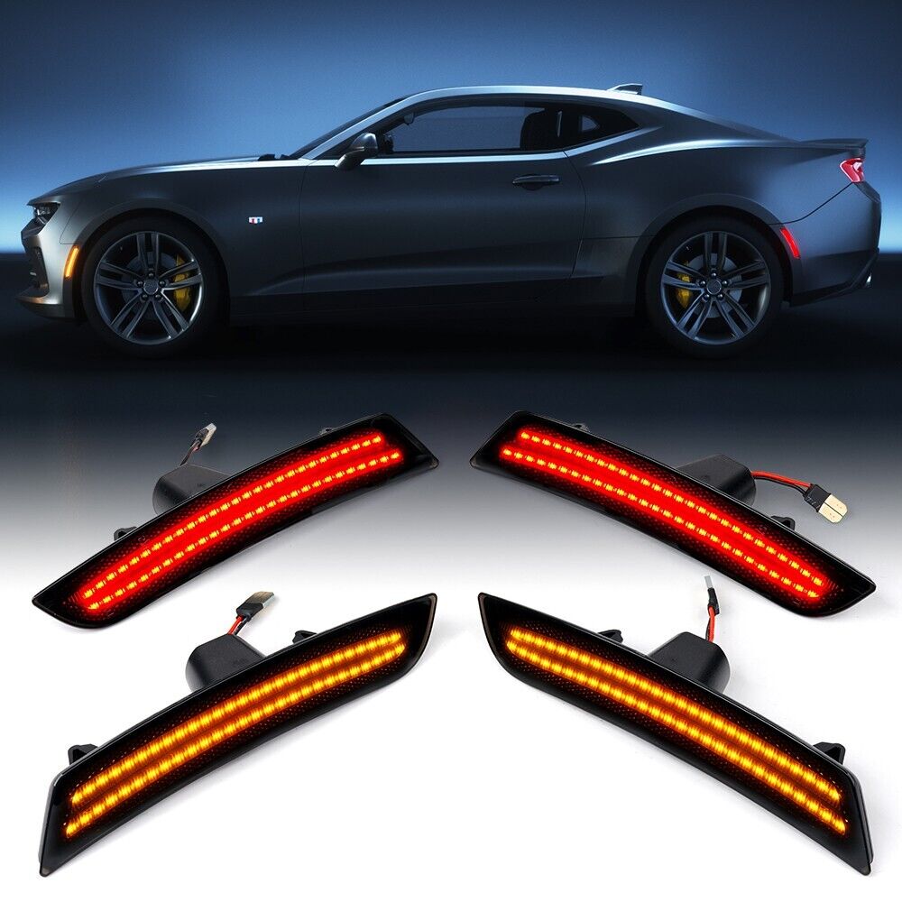 LED Side Marker Lights Front Rear Assemble For 2016-2023 Chevy Camaro LT SS ZL1