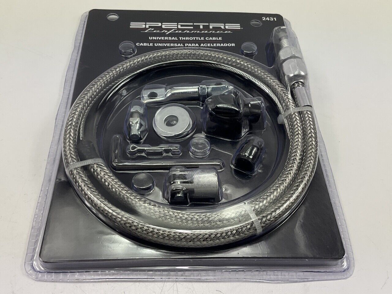 Spectre 2431 Performance Universal Chrome Stainless Steel Throttle Cable Kit 36