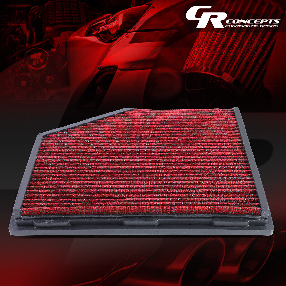 RED WASHABLE HIGH FLOW AIR FILTER FOR 04-10 BMW 525/528/530 i/x/xi 07-08 Z4 M