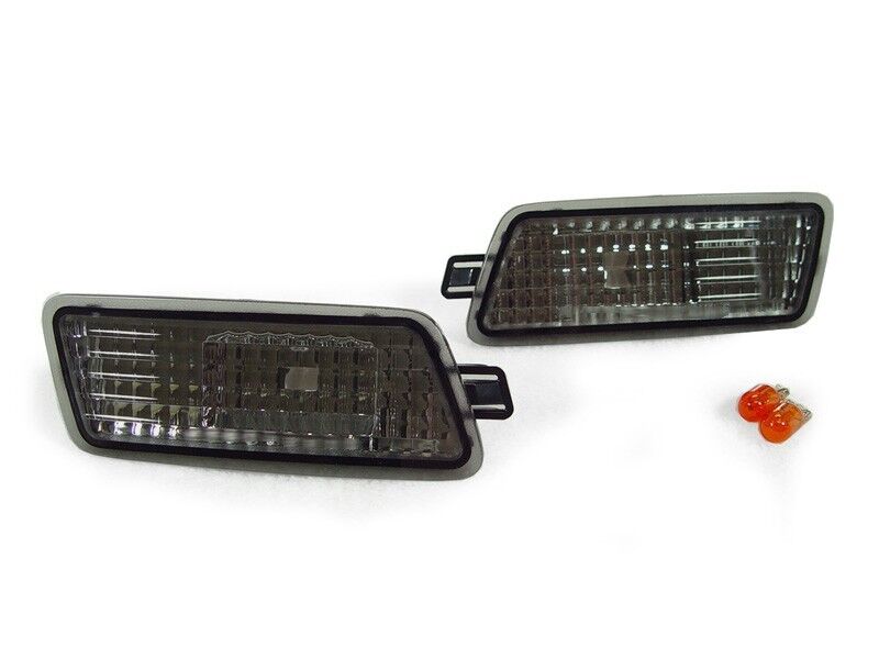 Euro Smoke Front Bumper Side Marker Lights Pair For 2005-2011 Audi A6 S6 C6