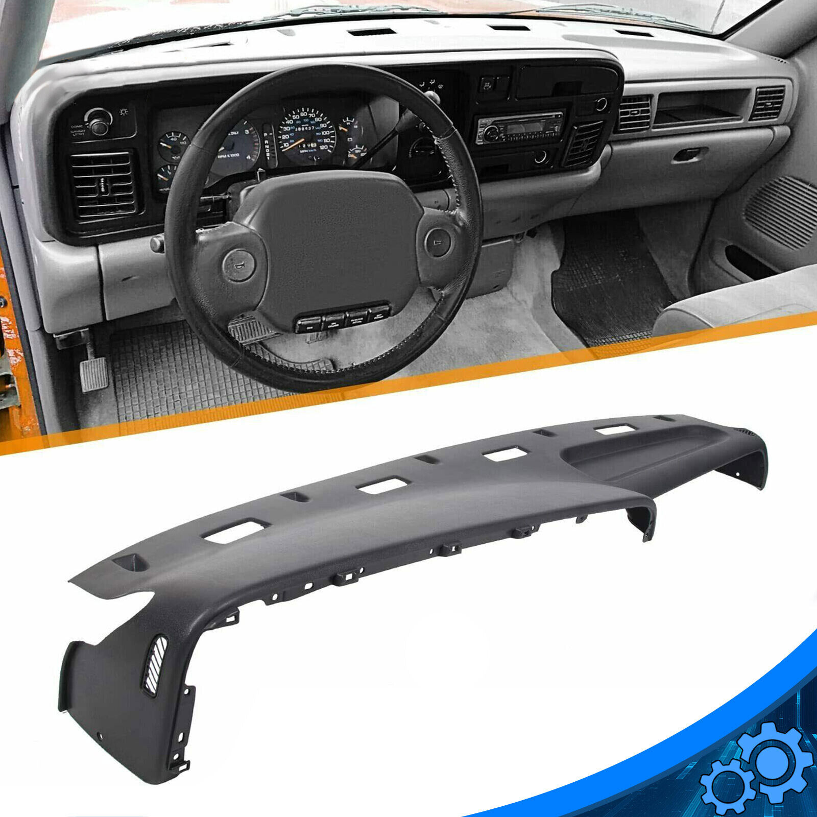 Replacement for 1994-1997 Dodge Ram Pickup Dash Board Panel Pad Cover Top Gray