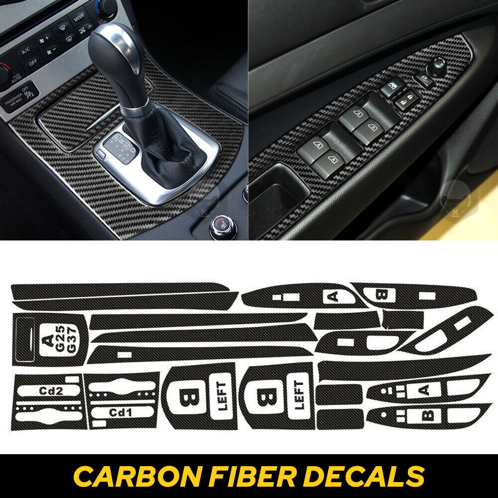 Carbon Fiber Full Interior Kit Cover Trim For Infiniti G37 Sedan 2010-2013 USKOO