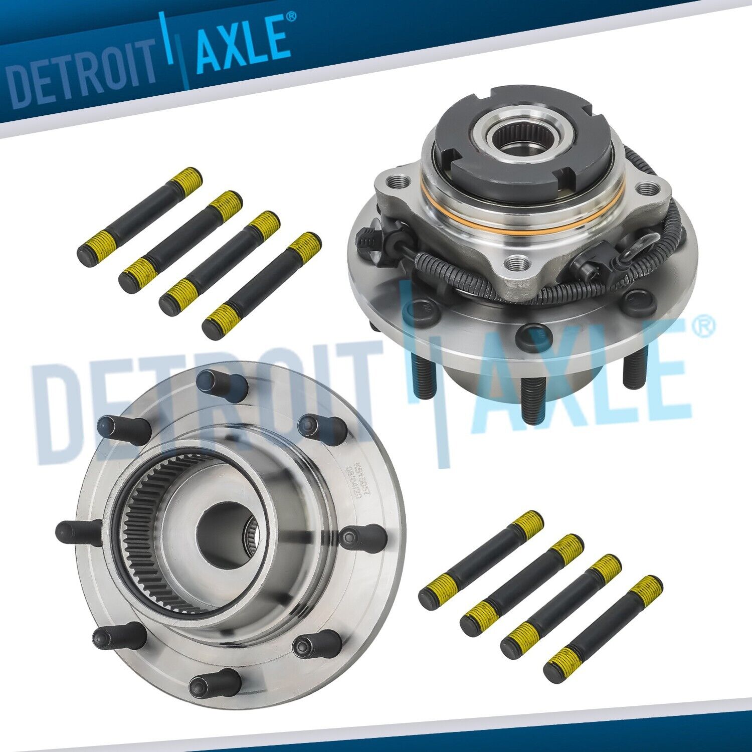 4WD Front Wheel Bearing Hubs for 1999-2004 Ford F-250 F-350 F-450 F-550 SD DRW