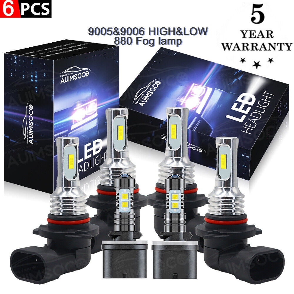For Chevy Trailblazer 2002-2009 Combo 6000K LED Headlights + Fog Light Bulbs Kit