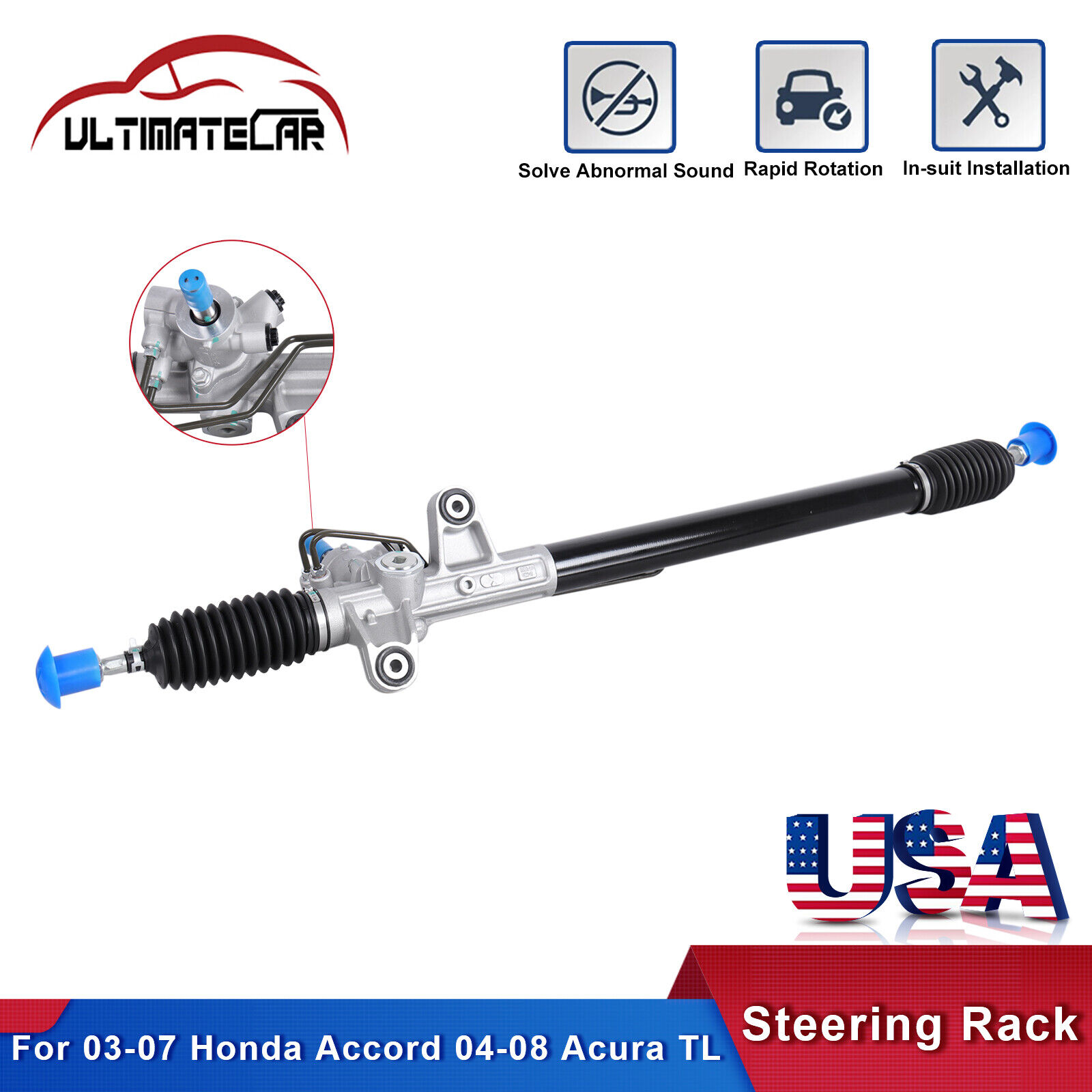 Power Steering Rack And Pinion For 03-07 Honda Accord 2.4L 04-08 Acura TL 3.2L