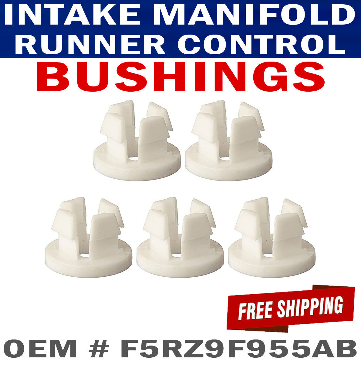 5 Intake Manifold Runner Control Bushing IMRC Clips for Ford Lincoln Mercury NEW