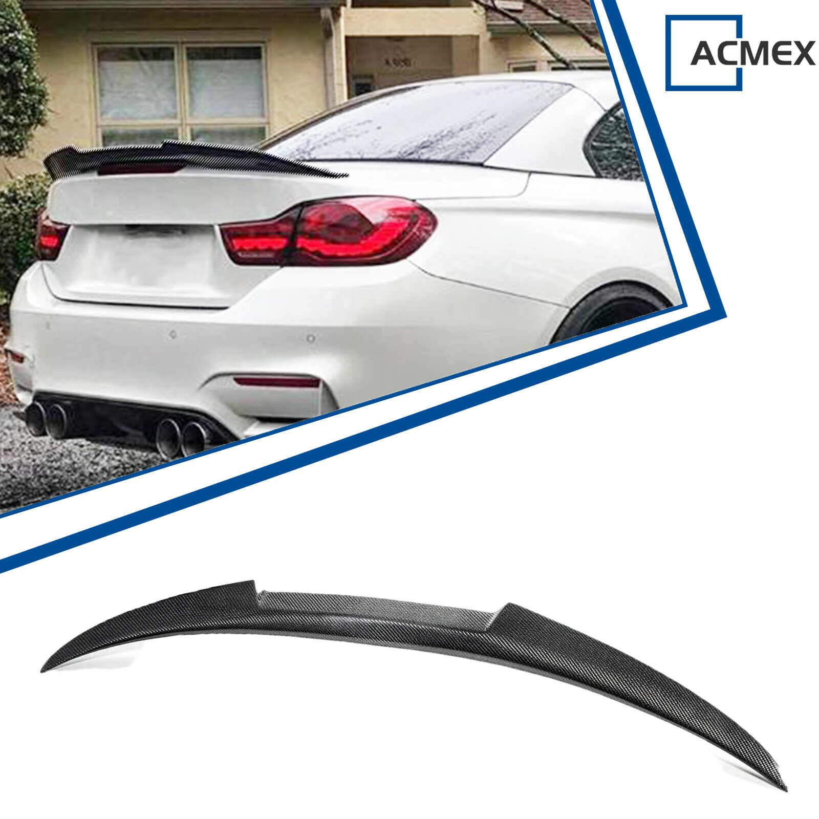 For 2014-2020 BMW 4 Series F33 M4 F83 Convertible Rear Spoiler Wing Carbon Fiber