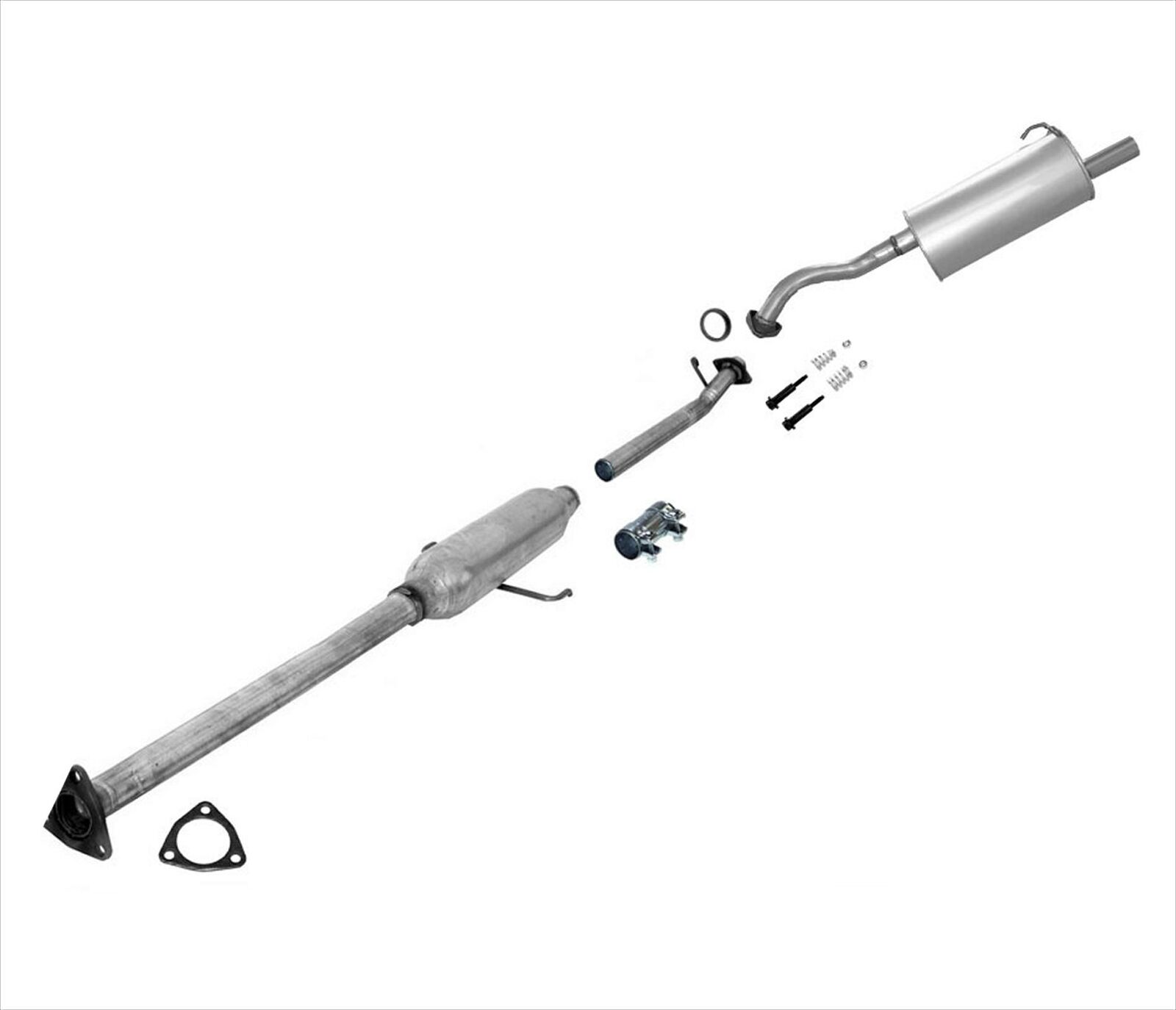 Middle Resonatior & Muffler Exhaust Pipe System for Honda CRV CR-V 2.4L 02-04