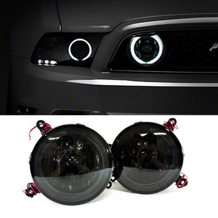For 2005-2009 Ford Mustang GT Hood Grille Smoke Halo Fog Lights Lamp Pair+Switch